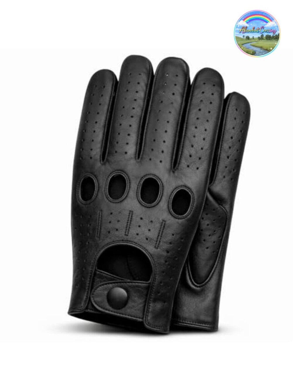 Genuine Cowhide Leather Driving Gloves Touchscreen Full-Finger Motorsport